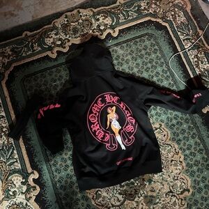 Chrome Hearts Black and Pink Deadly Doll Exclusive Jacket